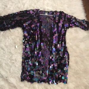 Club Exx Black Mermaid sequin Kimono